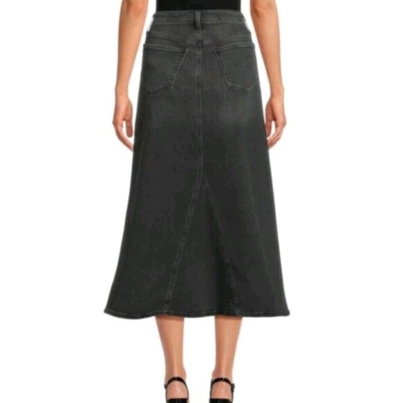 JOE'S Jeans Maxi Skirt Faye Denim Faded Black Stretch Pockets Women’s Size 25 - Picture 4 of 9